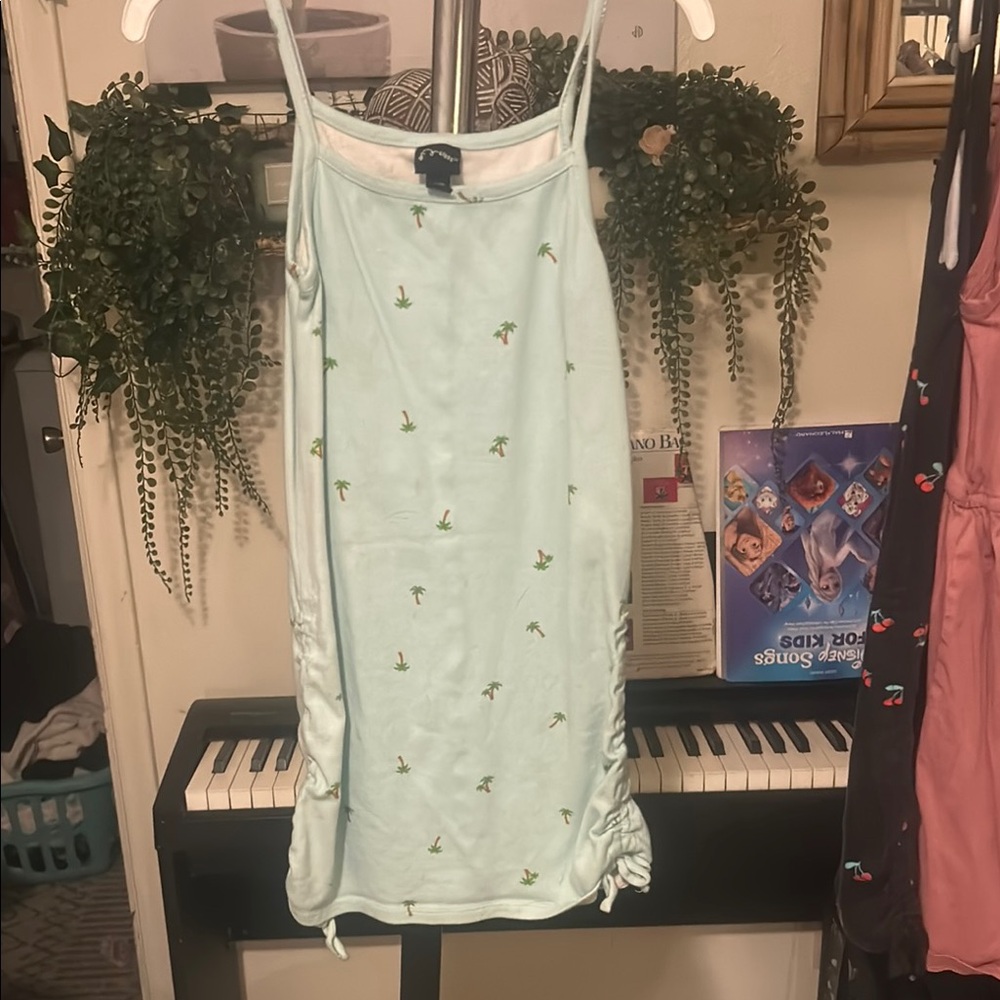 Art Class Sky Blue Top with Palm Design